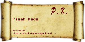Pisak Kada névjegykártya